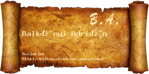 Balkányi Adrián névjegykártya