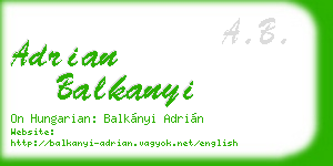 adrian balkanyi business card