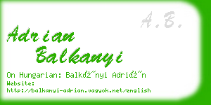 adrian balkanyi business card